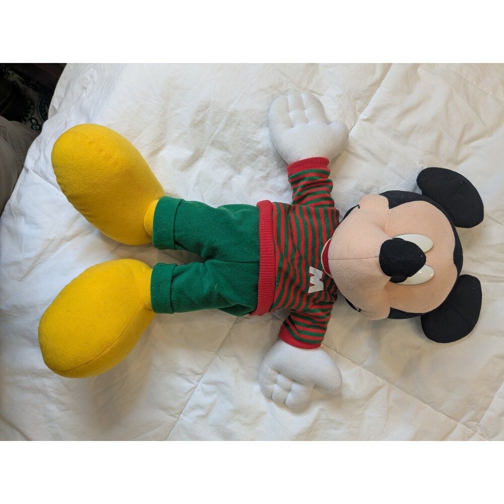 Disney Mickey Mouse Plush Stuffed Animal w/ Red/Green Outfit